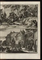 An illustration from Advis fidelle aux veritables Hollandois. Touchant ce qui s'est passé dans les villages de Bodegrave & Swammerdam, & les cruautés inoüies, que les François y ont exercées. Avec un memoire de la derniere marche de l'armée du roy de France en Brabant & en Flandre (1673)
