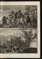 An illustration from Advis fidelle aux veritables Hollandois. Touchant ce qui s'est passé dans les villages de Bodegrave & Swammerdam, & les cruautés inoüies, que les François y ont exercées. Avec un memoire de la derniere marche de l'armée du roy de France en Brabant & en Flandre (1673)