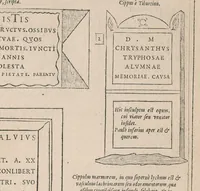 An illustration from Inscriptionvm antiqvarvm quae passim per Europam liber : accessit avctarivm a Ivsto Lipsio (1588)