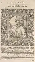 An illustration from Pauli Iouii Nouocomensis episcopi Nucerini elogia virorum literis illustrium : quotquot vel nostra vel auorum memoria vixere : ex eiusdem Musaeo (cuius descriptionem vnà exhibemus) ad viuum expressis imaginibus exornata (1577)