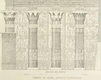 An illustration from L'architettura antica descritta e dimostrata coi monumenti ... : opera divisa in tre sezioni risguardanti la storia, la teorica, e le pratiche dell' architettura egiziana, greca e romana (1830)