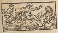 An illustration from Le catalogve des villes et citez assises es trois Gavles : auec le bastiment, erection, & fondation d'icelles : plus vn traicté de la proprieté des bains, fleuues, & fontaines admirables (1575)