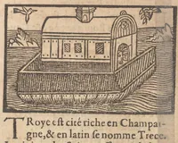 Picture 23 of 30 from Le catalogve des villes et citez assises es trois Gavles : auec le bastiment, erection, & fondation d'icelles : plus vn traicté de la proprieté des bains, fleuues, & fontaines admirables (1575), leaf 162