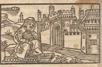 Picture 24 of 30 from Le catalogve des villes et citez assises es trois Gavles : auec le bastiment, erection, & fondation d'icelles : plus vn traicté de la proprieté des bains, fleuues, & fontaines admirables (1575), leaf 170