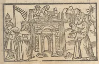 Picture 5 of 30 from Le catalogve des villes et citez assises es trois Gavles : auec le bastiment, erection, & fondation d'icelles : plus vn traicté de la proprieté des bains, fleuues, & fontaines admirables (1575), leaf 35