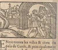 Picture 6 of 30 from Le catalogve des villes et citez assises es trois Gavles : auec le bastiment, erection, & fondation d'icelles : plus vn traicté de la proprieté des bains, fleuues, & fontaines admirables (1575), leaf 50