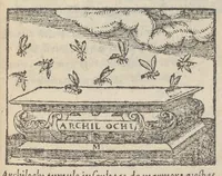 An illustration from Emblematvm clarissimi viri D. Andreæ Alcati [i.e. Alciati] libri II : additæ sunt aliquot in altero libro figuræ (1567)
