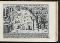 An illustration from Antiqvae vrbis splendor : hoc est præcipva eivsdem templa, amphitheatra, theatra, circi, navmachiæ, arcvs trivmphales, mavsolea aliaqve svmptvosiora ædificia, pompæ item trivmphalis et colossæarvm imaginvm descriptio (1637)