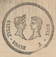 An illustration from Ritratto di Roma antica : nel quale sono figurati i principali tempij, teatri, anfiteatri, cerchi, naumachie, archi trionfali, curie, basiliche, colonne, ordine del trionfo, dignità militari, e ciuili, riti, cerimonie, & altre cose notabili : aggiuntoui di nuouo le vite, & effigie de' primi re di essa, e le grandezze dell'Imperio romano (1645)