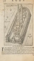 An illustration from Ritratto di Roma antica : nel quale sono figurati i principali tempij, teatri, anfiteatri, cerchi, naumachie, archi trionfali, curie, basiliche, colonne, ordine del trionfo, dignità militari, e ciuili, riti, cerimonie, & altre cose notabili : aggiuntoui di nuouo le vite, & effigie de' primi re di essa, e le grandezze dell'Imperio romano (1645)