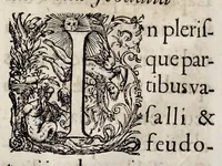 An illustration from Henrici Günteri Thülemarii ... Tractatio de Bulla Aurea, argentea, plumbea et cerea in genere, nec non in specie : de Aurea bulla Caroli IV imperatoris : Accedunt I. Textus Aureae bullae Caroli IV imper. anno 1356 Norimbergae & Metis sancitae ex autographo francofurtano fideliter descriptus. II. Copia MSti Aureae bullae Carolinae, quod in augustissima Bibliotheca vindobenensi invenitur ... III. & IV. Copiae duarum versionum germanicarum Aureae istius bullae, quae in dicta augustissima Bibliotheca caesarea & Curia francofurtana custodiuntur. V. Aurea bulla Andronici imperatoris constantinopolitani cum notis & addit. VI. Aurea bulla brabantina cum commentar. VII. Capitulatio Maximiliani II imperatoris ex originali, quod in serenissimi electoris palatini archivo adservatur, integra edita (1697)