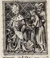 An illustration from Henrici Günteri Thülemarii ... Tractatio de Bulla Aurea, argentea, plumbea et cerea in genere, nec non in specie : de Aurea bulla Caroli IV imperatoris : Accedunt I. Textus Aureae bullae Caroli IV imper. anno 1356 Norimbergae & Metis sancitae ex autographo francofurtano fideliter descriptus. II. Copia MSti Aureae bullae Carolinae, quod in augustissima Bibliotheca vindobenensi invenitur ... III. & IV. Copiae duarum versionum germanicarum Aureae istius bullae, quae in dicta augustissima Bibliotheca caesarea & Curia francofurtana custodiuntur. V. Aurea bulla Andronici imperatoris constantinopolitani cum notis & addit. VI. Aurea bulla brabantina cum commentar. VII. Capitulatio Maximiliani II imperatoris ex originali, quod in serenissimi electoris palatini archivo adservatur, integra edita (1697)
