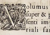 An illustration from Henrici Günteri Thülemarii ... Tractatio de Bulla Aurea, argentea, plumbea et cerea in genere, nec non in specie : de Aurea bulla Caroli IV imperatoris : Accedunt I. Textus Aureae bullae Caroli IV imper. anno 1356 Norimbergae & Metis sancitae ex autographo francofurtano fideliter descriptus. II. Copia MSti Aureae bullae Carolinae, quod in augustissima Bibliotheca vindobenensi invenitur ... III. & IV. Copiae duarum versionum germanicarum Aureae istius bullae, quae in dicta augustissima Bibliotheca caesarea & Curia francofurtana custodiuntur. V. Aurea bulla Andronici imperatoris constantinopolitani cum notis & addit. VI. Aurea bulla brabantina cum commentar. VII. Capitulatio Maximiliani II imperatoris ex originali, quod in serenissimi electoris palatini archivo adservatur, integra edita (1697)