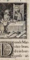 An illustration from Henrici Günteri Thülemarii ... Tractatio de Bulla Aurea, argentea, plumbea et cerea in genere, nec non in specie : de Aurea bulla Caroli IV imperatoris : Accedunt I. Textus Aureae bullae Caroli IV imper. anno 1356 Norimbergae & Metis sancitae ex autographo francofurtano fideliter descriptus. II. Copia MSti Aureae bullae Carolinae, quod in augustissima Bibliotheca vindobenensi invenitur ... III. & IV. Copiae duarum versionum germanicarum Aureae istius bullae, quae in dicta augustissima Bibliotheca caesarea & Curia francofurtana custodiuntur. V. Aurea bulla Andronici imperatoris constantinopolitani cum notis & addit. VI. Aurea bulla brabantina cum commentar. VII. Capitulatio Maximiliani II imperatoris ex originali, quod in serenissimi electoris palatini archivo adservatur, integra edita (1697)