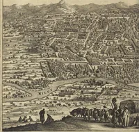 An illustration from Naukeurige beschrijvinge der Afrikaensche gewesten van Egypten, Barbaryen, Libyen, Biledulgerid, Negroslant, Guinea, Ethiopiën, Abyssinie ... : getrokken uit verscheyde hedendaegse lantbeschrijvers en geschriften van bereisde ondersoekers dier landen (1668)