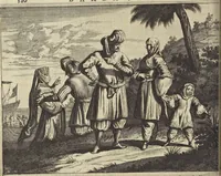An illustration from Naukeurige beschrijvinge der Afrikaensche gewesten van Egypten, Barbaryen, Libyen, Biledulgerid, Negroslant, Guinea, Ethiopiën, Abyssinie ... : getrokken uit verscheyde hedendaegse lantbeschrijvers en geschriften van bereisde ondersoekers dier landen (1668)