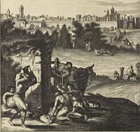 Picture 44 of 144 from Naukeurige beschrijvinge der Afrikaensche gewesten van Egypten, Barbaryen, Libyen, Biledulgerid, Negroslant, Guinea, Ethiopiën, Abyssinie ... : getrokken uit verscheyde hedendaegse lantbeschrijvers en geschriften van bereisde ondersoekers dier landen (1668), leaf 273