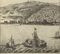 An illustration from Naukeurige beschrijvinge der Afrikaensche gewesten van Egypten, Barbaryen, Libyen, Biledulgerid, Negroslant, Guinea, Ethiopiën, Abyssinie ... : getrokken uit verscheyde hedendaegse lantbeschrijvers en geschriften van bereisde ondersoekers dier landen (1668)