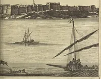 An illustration from Naukeurige beschrijvinge der Afrikaensche gewesten van Egypten, Barbaryen, Libyen, Biledulgerid, Negroslant, Guinea, Ethiopiën, Abyssinie ... : getrokken uit verscheyde hedendaegse lantbeschrijvers en geschriften van bereisde ondersoekers dier landen (1668)