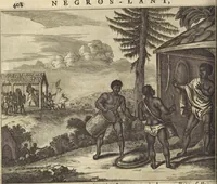 An illustration from Naukeurige beschrijvinge der Afrikaensche gewesten van Egypten, Barbaryen, Libyen, Biledulgerid, Negroslant, Guinea, Ethiopiën, Abyssinie ... : getrokken uit verscheyde hedendaegse lantbeschrijvers en geschriften van bereisde ondersoekers dier landen (1668)