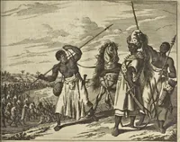 An illustration from Naukeurige beschrijvinge der Afrikaensche gewesten van Egypten, Barbaryen, Libyen, Biledulgerid, Negroslant, Guinea, Ethiopiën, Abyssinie ... : getrokken uit verscheyde hedendaegse lantbeschrijvers en geschriften van bereisde ondersoekers dier landen (1668)