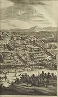 An illustration from Naukeurige beschrijvinge der Afrikaensche gewesten van Egypten, Barbaryen, Libyen, Biledulgerid, Negroslant, Guinea, Ethiopiën, Abyssinie ... : getrokken uit verscheyde hedendaegse lantbeschrijvers en geschriften van bereisde ondersoekers dier landen (1668)