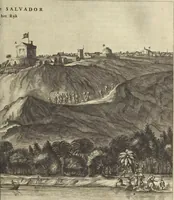 An illustration from Naukeurige beschrijvinge der Afrikaensche gewesten van Egypten, Barbaryen, Libyen, Biledulgerid, Negroslant, Guinea, Ethiopiën, Abyssinie ... : getrokken uit verscheyde hedendaegse lantbeschrijvers en geschriften van bereisde ondersoekers dier landen (1668)