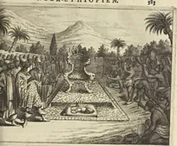 Picture 130 of 144 from Naukeurige beschrijvinge der Afrikaensche gewesten van Egypten, Barbaryen, Libyen, Biledulgerid, Negroslant, Guinea, Ethiopiën, Abyssinie ... : getrokken uit verscheyde hedendaegse lantbeschrijvers en geschriften van bereisde ondersoekers dier landen (1668), leaf 782
