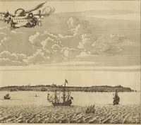 An illustration from Naukeurige beschrijvinge der Afrikaensche gewesten van Egypten, Barbaryen, Libyen, Biledulgerid, Negroslant, Guinea, Ethiopiën, Abyssinie ... : getrokken uit verscheyde hedendaegse lantbeschrijvers en geschriften van bereisde ondersoekers dier landen (1668)