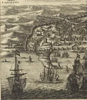 An illustration from Naukeurige beschrijvinge der Afrikaensche gewesten van Egypten, Barbaryen, Libyen, Biledulgerid, Negroslant, Guinea, Ethiopiën, Abyssinie ... : getrokken uit verscheyde hedendaegse lantbeschrijvers en geschriften van bereisde ondersoekers dier landen (1668)