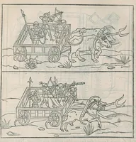 Picture 6 of 36 from En tibi lector Robertvm Valtvrivm, ad illvstrem heroa Sigismvndum Pandulphum Malatestam Ariminensium regem, De re militari libris XII : multò emaculatius, ac picturis, quae plurimae in eo sunt, elegantioribus expressum, quam cum Veronae inter initia artis chalcographicae anno M.cccclxxxiii. inuulgaretur (1532), leaf 244