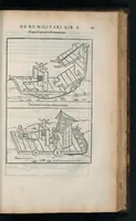 An illustration from En tibi lector Robertvm Valtvrivm, ad illvstrem heroa Sigismvndum Pandulphum Malatestam Ariminensium regem, De re militari libris XII : multò emaculatius, ac picturis, quae plurimae in eo sunt, elegantioribus expressum, quam cum Veronae inter initia artis chalcographicae anno M.cccclxxxiii. inuulgaretur (1532)