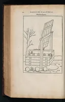An illustration from En tibi lector Robertvm Valtvrivm, ad illvstrem heroa Sigismvndum Pandulphum Malatestam Ariminensium regem, De re militari libris XII : multò emaculatius, ac picturis, quae plurimae in eo sunt, elegantioribus expressum, quam cum Veronae inter initia artis chalcographicae anno M.cccclxxxiii. inuulgaretur (1532)