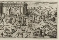 An illustration from Fvnerali antichi di diuersi popoli, et nationi : forma, ordine, et pompa di sepolture, di essequie, di consecrationi antiche et d'altro (1574)