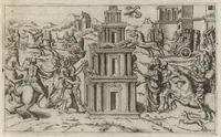 An illustration from Fvnerali antichi di diuersi popoli, et nationi : forma, ordine, et pompa di sepolture, di essequie, di consecrationi antiche et d'altro (1574)