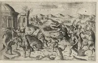 An illustration from Fvnerali antichi di diuersi popoli, et nationi : forma, ordine, et pompa di sepolture, di essequie, di consecrationi antiche et d'altro (1574)