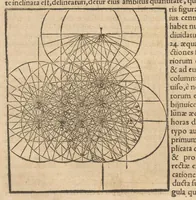 Picture 26 of 58 from Gnomonice Andreae Schoneri Noribergensis, hoc est, De descriptionibvs horologiorvm sciotericorvm omnis generis, proiectionibus circulorum sphaericorum ad superficies, cum planas, tum conuexas concauasq[ue], sphaericas, cylindricas, ac conicas, item delineationibus quadrantum, annulorum, &c. libri tres (1562), leaf 93