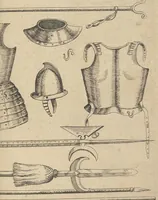 An illustration from L'art militaire pour l'infanterie : au quel est monstré I. Le maniement du mousquet & de la pique, un chascun en particulier, II. L'exercice d'une compagnie d'infanterie, selon la pratique du ... chef de guerre Maurice prince d'Orange ... declaré augmenté et corrigé, III. Belles & novelles ordonnances de batailles ... IV. La discipline militaire de l'infanterie, qui jusqu'a present a esté vsitée es regimens ongrois ... (1615)