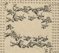 An illustration from L'art militaire pour l'infanterie : au quel est monstré I. Le maniement du mousquet & de la pique, un chascun en particulier, II. L'exercice d'une compagnie d'infanterie, selon la pratique du ... chef de guerre Maurice prince d'Orange ... declaré augmenté et corrigé, III. Belles & novelles ordonnances de batailles ... IV. La discipline militaire de l'infanterie, qui jusqu'a present a esté vsitée es regimens ongrois ... (1615)