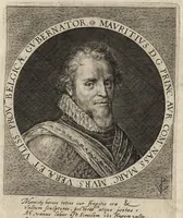 An illustration from Nassovischen oraignien-boom : daer by ghevoecht, de conterfeytsels der voornaemster helden, die vvt desen stam ghesproten zijn, die hen (in tyden van oorlogen) in dese Vrye-landen ghebruyckt hebben = Malus aurantius Nassovicus : continens simulachra heroum ex illustrissi stirpe Nassovica or. quorum consilio et armis libertas provinciar. confoed. Belgij hactenus conservata et defensa est (1615)