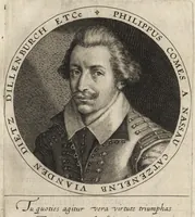 An illustration from Nassovischen oraignien-boom : daer by ghevoecht, de conterfeytsels der voornaemster helden, die vvt desen stam ghesproten zijn, die hen (in tyden van oorlogen) in dese Vrye-landen ghebruyckt hebben = Malus aurantius Nassovicus : continens simulachra heroum ex illustrissi stirpe Nassovica or. quorum consilio et armis libertas provinciar. confoed. Belgij hactenus conservata et defensa est (1615)