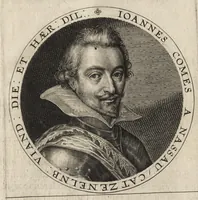 An illustration from Nassovischen oraignien-boom : daer by ghevoecht, de conterfeytsels der voornaemster helden, die vvt desen stam ghesproten zijn, die hen (in tyden van oorlogen) in dese Vrye-landen ghebruyckt hebben = Malus aurantius Nassovicus : continens simulachra heroum ex illustrissi stirpe Nassovica or. quorum consilio et armis libertas provinciar. confoed. Belgij hactenus conservata et defensa est (1615)
