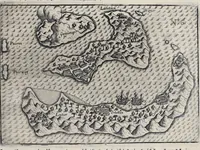 An illustration from Le second livre, journal ou comptoir, contenant le vray discours et narration historique, du voyage fait par les huit navires d'Amsterdam, au mois de mars l'an 1598, sous la conduite de l'admiral Iaques Cornille Nec, & du vice-admiral VVibrant de VVarvvic : de leur voyage & choses plus memorables eux audit voyage survenuës, de leur riche charge & sain retour ... : orné avec beaucoup de lames d'arain & cartes, joint leurs explications : aussi est icy adiousté un vocabulaire des mots françois, javans & malaites (1609)