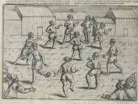 An illustration from Le second livre, journal ou comptoir, contenant le vray discours et narration historique, du voyage fait par les huit navires d'Amsterdam, au mois de mars l'an 1598, sous la conduite de l'admiral Iaques Cornille Nec, & du vice-admiral VVibrant de VVarvvic : de leur voyage & choses plus memorables eux audit voyage survenuës, de leur riche charge & sain retour ... : orné avec beaucoup de lames d'arain & cartes, joint leurs explications : aussi est icy adiousté un vocabulaire des mots françois, javans & malaites (1609)
