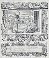 Picture 12 of 59 from Historiarvm seraphicae religionis libri tres, seriem temporum continentes, quibus breui explicantur fundamenta, uniuersiq[ue] ordinis amplificatio, gradus, et instituta; nec non uiri scientia, uirtutibus, et fama praeclari (1586), leaf 142