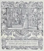 Picture 18 of 59 from Historiarvm seraphicae religionis libri tres, seriem temporum continentes, quibus breui explicantur fundamenta, uniuersiq[ue] ordinis amplificatio, gradus, et instituta; nec non uiri scientia, uirtutibus, et fama praeclari (1586), leaf 214