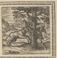 An illustration from Tou hagiou patros hēmōn E[p]iphaniou, episkopou Konstanteias Kyprou, Eis ton physiologon, tou autou Eis ta baia logos = Sancti patris nostri Epiphanii, Episcopi Constantiae Cypri Ad physiologvm : eiusdem In die festo Palmarum sermo (1588)