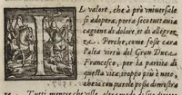 An illustration from Orazione di Giovanni Mollinelli, recitata nell'esequie fatte al sereniss. Francesco de' Medici, secondo gran duca di Toscana : dalla Veneranda compagnia di San Niccolò, chiamata il Ceppo, dal medesimo Giouanni, fratello in detto luogo, il dì 10. di gen. 1587, essendone guardiano messer Tommaso Mormorai (1587)