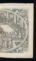 An illustration from Catalogvs gloriae mvndi D. Bartholomaei Cassanaei, Bvrgvndi, apvd Aqvas Sextias in Senatv decvriae praesidis, ac viri clarissimi : in qvo mvlta praeclara de praerogativis, praeeminentijs, maioritate, praestantijs, & excellentijs, continentur ... : opvs ... in XII. libros diuisum, nvnc denvo accvratissime emendatvm ac novis figvris elegantissime illustratum, ita vt facile omnes caeteras editiones antecellere possit (1579)