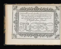 An illustration from Soprascritte di lettere in forma cancelleresca, corsiva, appartenenti ad ogni grado di persona / di Salvadore Gagliardelli scrittore in Fiorenza ; date in luce in tal carattero per comune vtilità de gli studiosi della buona forma dello scriuere, per esercitarsi nelle accomodate abbreuiature, ne' tratti diuersi, nelle variate maiuscole, che in esso sono, cosi nello scritto, come anco nel modo del dire di esse soprascritte ; con la tauola per ordine, alla quale ciascuno ricorrerà, perche in essa si dichiarano particolarmente le soprascritte, che si contengono in questo libro ; con l'aggiunta di questa [16-mm. blank] stampa, come à piè della Tauola si dice (1583)